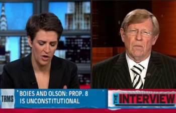video of Olson and Boies on The Rachel Maddow Show